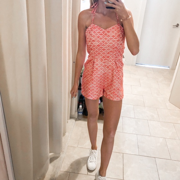 Jack by BB Dakota Coral Halter Romper - Picture 3 of 5
